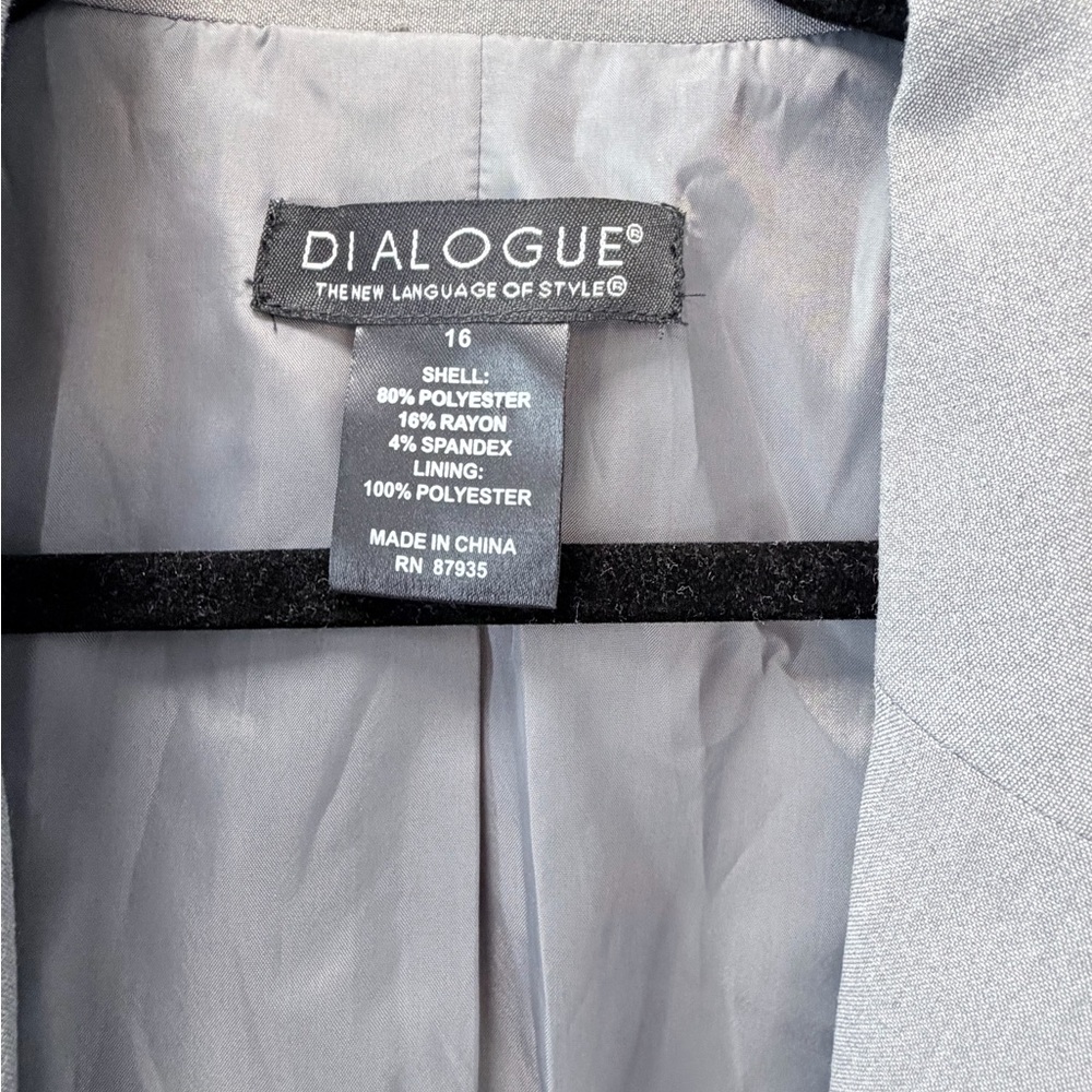 Dialogue Classic Gray Women's Blazer size 16 - Picture 2 of 5